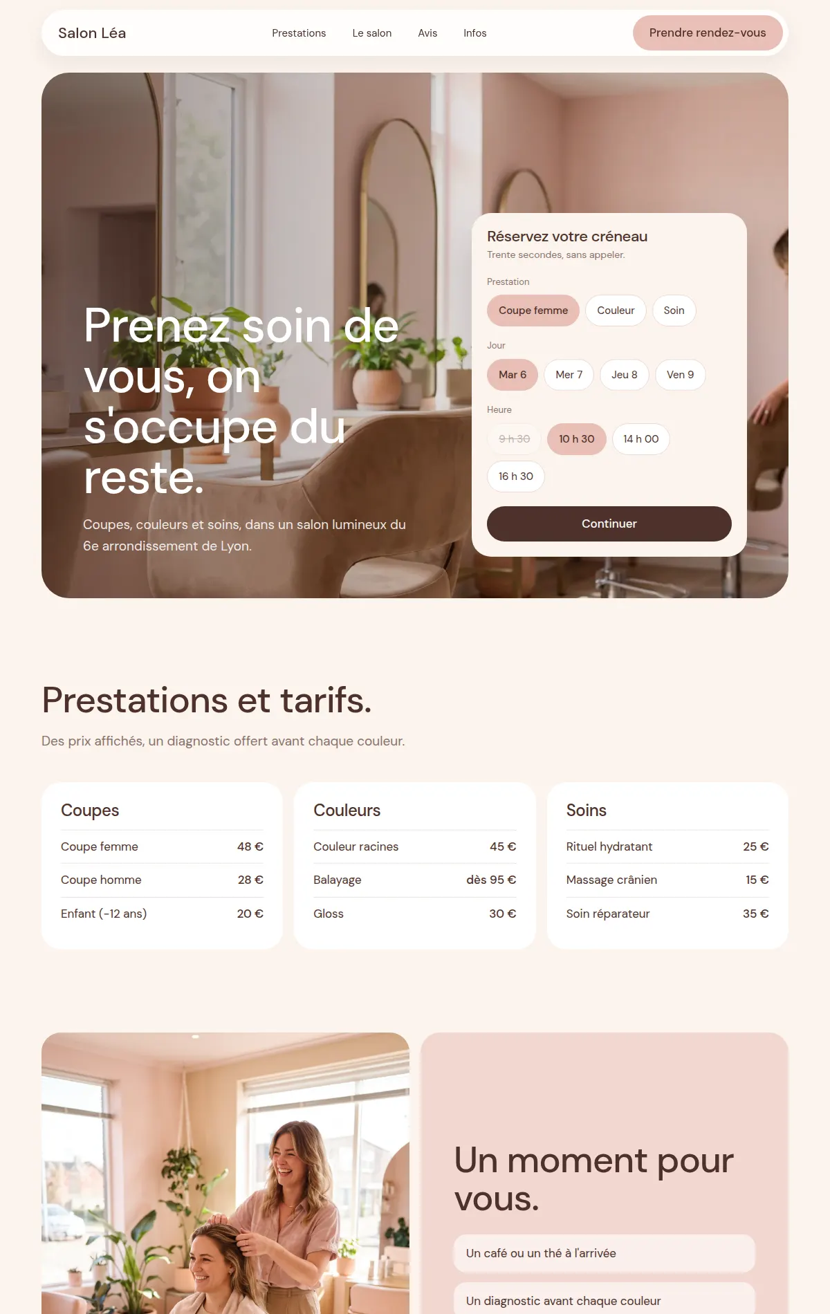 Site de démonstration d'un salon : réservation des créneaux dès l'ouverture
